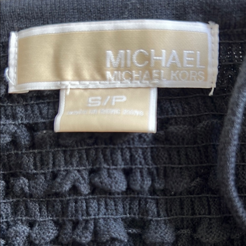 Michael Kors Black Smocked Camisole or mini dress Cotton Knot Top Babydoll - Picture 11 of 12